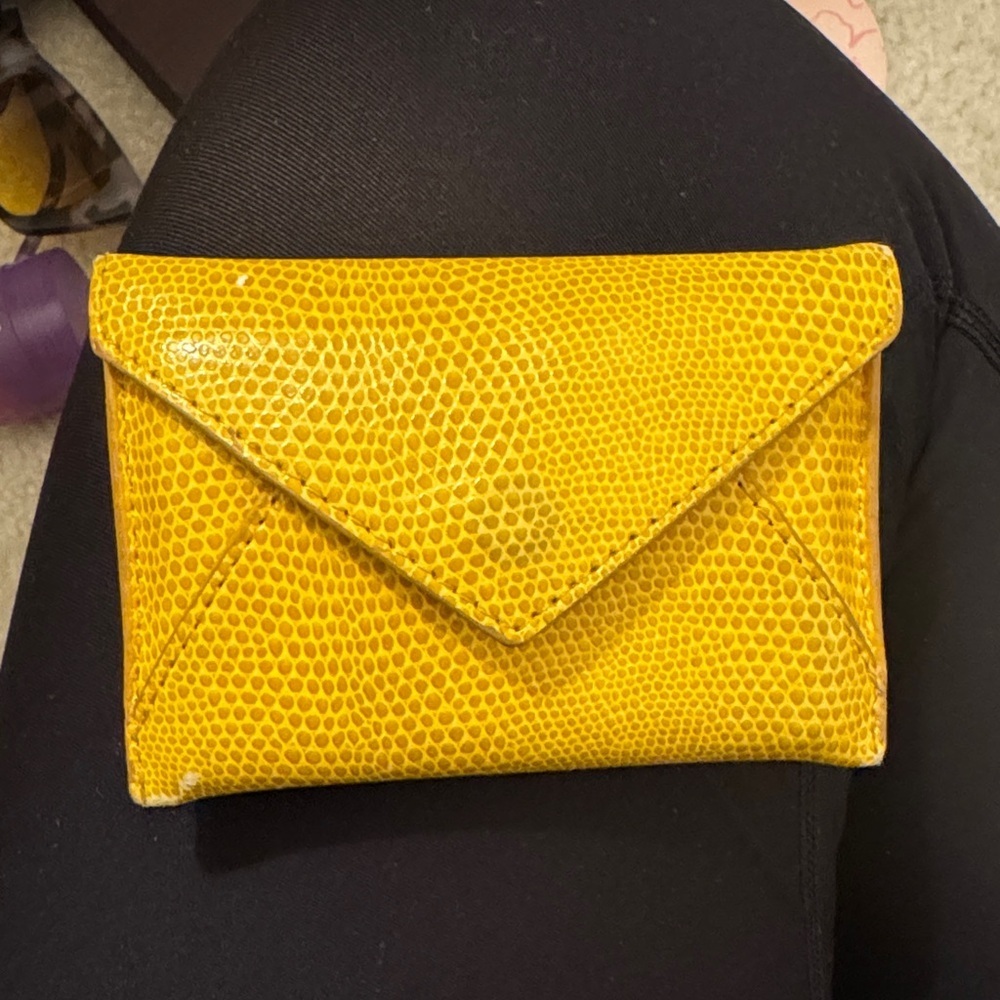Yellow Snakeskin Card Wallet